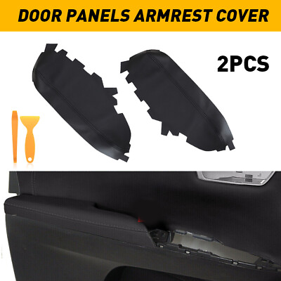 #ad 2Pcs Front Door Panels Armrest Cover Fits Leather Toyota Avalon 2013 2018 Black $20.99