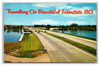 #ad Traveling On Beautiful Interstate 80 Vintage Chrome Postcard $5.94