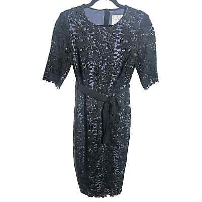 #ad LK Bennett Dr Leigh Black Blue Lace Dress Size 6 NWT $199.99