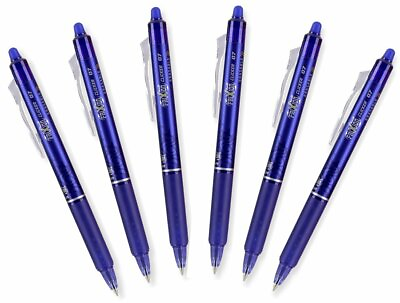 #ad Pilot FriXion Clicker Erasable Gel Pens in Blue Pack of 6 NEW $18.95