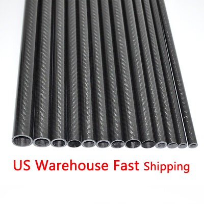 #ad 3k Carbon Fiber Tube Pipe OD 15 x10mm 15x12 15x13 x L500mm Roll Wrapped $18.34