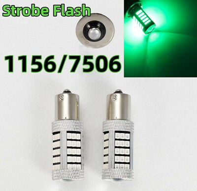 #ad Strobe Flash Rear Signal Light 1156 BA15S 7506 3497 Green 63 SMD LED Bulb W1 J $18.00