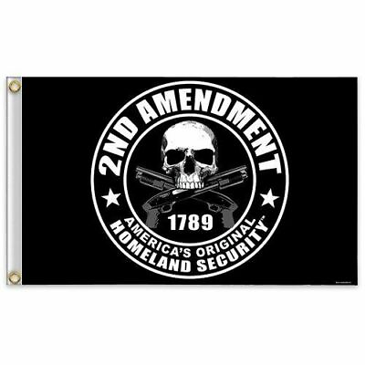 #ad #ad 3x5 2nd Amendment America#x27;s Original Homeland Security 1789 Skull NRA Flag $5.79