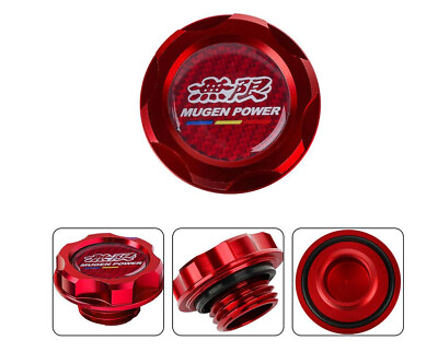 #ad #ad For JDM Mugen Engine Oil Filler Cap Cover Red Carbon For Honda Civic Acura $42.99