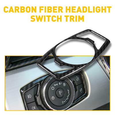 Carbon Fiber Grain Headlight Switch Cover Trim for Ford F150 amp; Mustang 2015 2020 $10.99