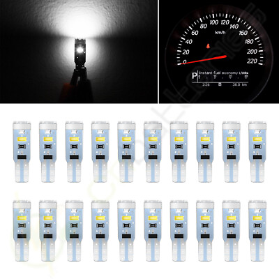 #ad 20X T5 Wedge White 5 3014 SMD LED Dash Instrument Gauge Light Bulbs 37 70 73 74 $13.29