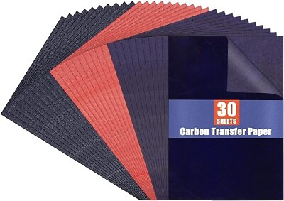 #ad Carbon Paper for Tracing Graphite Transfer Paper 30 Pcs Black Graphite Strong $7.99