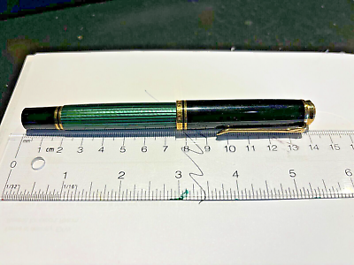 #ad Pelikan Souveran M600M Fountain Pen Green amp; Black Medium Nib $325.00