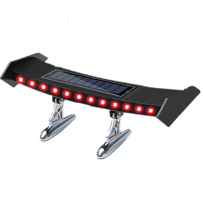 #ad Car Solar Tail Light Rear Spoiler LED Flash Red Lamp Safety Warning Accessories $15.20