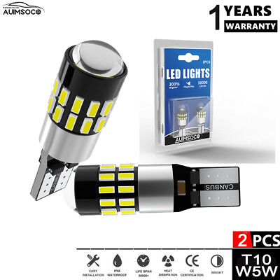 #ad LED License Plate Map Light Bulbs 168 192 194 T10 Error Free 6000K White 2X $18.99