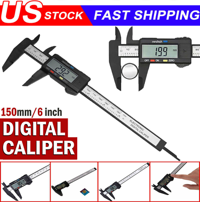 #ad Digital Caliper 6quot; 150mm Micrometer LCD Gauge Vernier Electronic Measuring Ruler $6.79