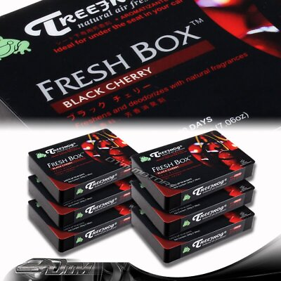 #ad 6 PACK TreeFrog Natural Xtreme Fresh Box Car Air Freshener JDM Black Cherry $45.99