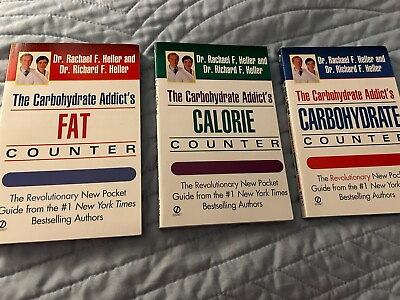 #ad Lot Of 3 Books Carbohydrate Addict’s FAT Counter CARB Counter amp; CALORIE Counter $12.25