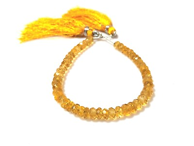 #ad CITRINE NATURAL RONDELLE 6 7MM FACETED LOOSE GEMSTONE BEADS 1 STRAND 6quot;INCH $32.05