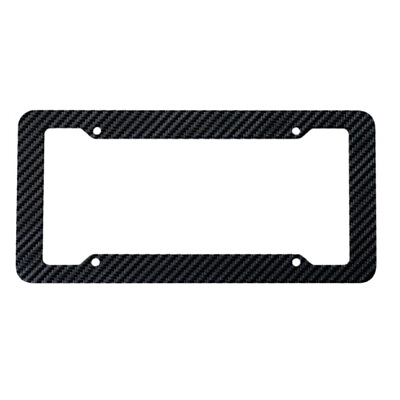 #ad 1 Piece Carbon Fiber License Plate Frames Tag Cover Holder Universal $17.09
