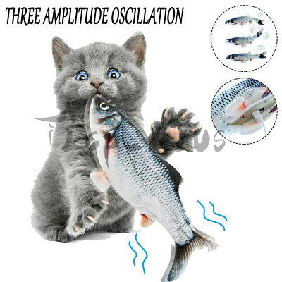 Electric Realistic Interactive Fish Cat Kicker Crazy Dancing Pet Catnip Toy Gift $7.55