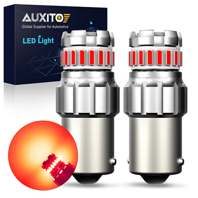 #ad AUXITO Pure Red LED 1156 Turn Signal Light Error Bulb Free Anti Hyper Flash $15.09