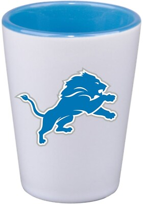 #ad Detroit Lions 2oz Inner Color White Ceramic Shot Glass $6.99