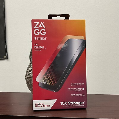 #ad ZAGG Invisible Shield XTR3 10X Glass Screen Protector Apple iPhone 15 Plus NEW $15.99