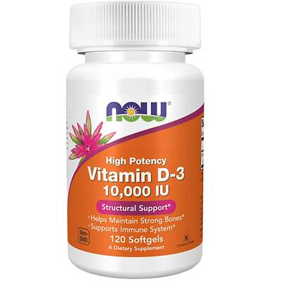 #ad NOW Foods High Potency Vitamin D 3 10000 Iu 120 Sgels $13.87