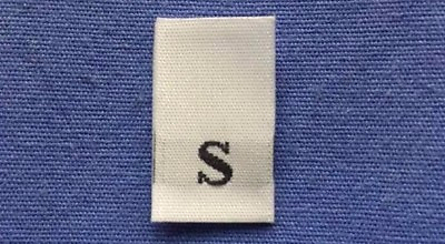 #ad 50Pcs White Taffeta Woven Clothing Letter Size Tab Tag Label Size S Small $1000.00