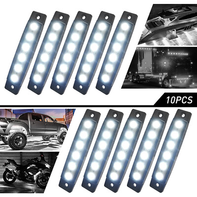 #ad 10* White Strip LED Underbody Rock Light for 12V Jeep ATV Truck Underglow Smoked $11.99