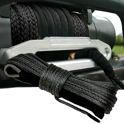 #ad 1 4quot;x50#x27; 10000LBS Synthetic Winch Rope Line Recovery Cable 4WD ATV Dark Grey $19.99