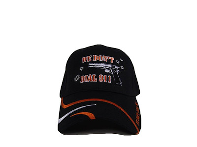 #ad #ad We Don#x27;t Dial 911 Pistol amp; Bullet Holes Embroidery Black NRA Swirl Cap Hat $9.88