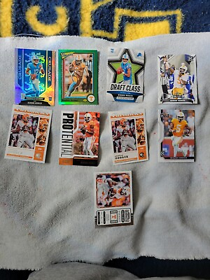 #ad Hendon Hooker. 9 Card Rookie Football Lot. Straight From Packs $8.00