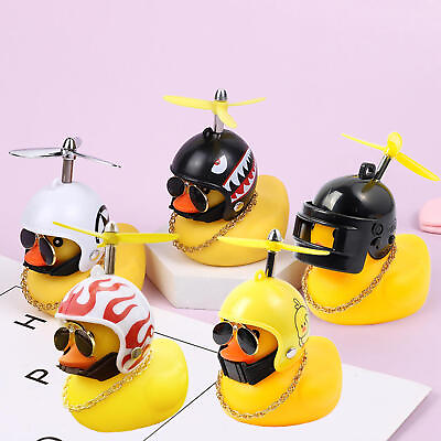 #ad Yellow Duck Car Figurine Bike Ornaments Car Dashboard Decor Rubber Warning Duck $8.73