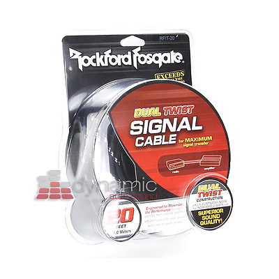 Rockford Fosgate RFIT 20 Car 20 ft. Premium Dual Twist RCA Signal Cable New $34.99