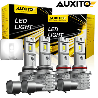 #ad 4x AUXITO 9005 9006 LED Combo Headlight Bulbs High Low Beam Kit Extremely White $39.99