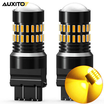 #ad 2x AUXITO 3156 3157 3457 4157 Yellow Amber Turn Signal Blinker LED Light Bulb K $13.29