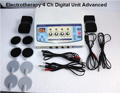 Branded Digital 4 Channel Electrotherapy Machine Carbon Pads LED Display Equipme $195.00