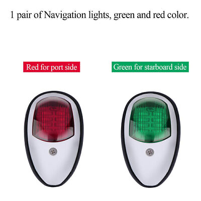 #ad 2x Navigation Light Waterproof 12V LED Red Green Marine Boat Yacht $66.70