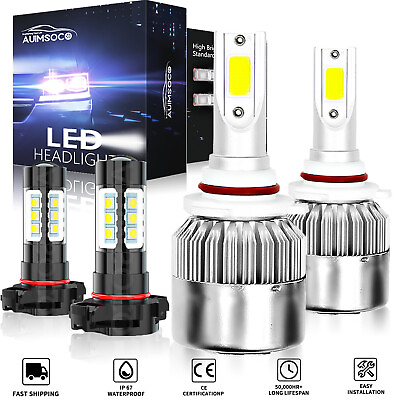 #ad For 2014 2015 GMC Sierra 1500 4x LED Headlights Fog Light Bulbs Combo Kit $35.99