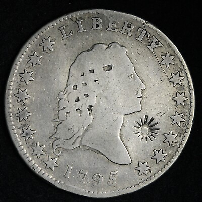 #ad 1795 Flowing Hair Silver Half Dollar CHOICE FINE COUNTERSTAMPS E122 XMMW $2045.99