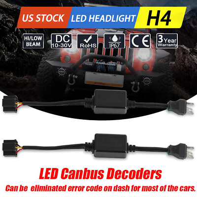 #ad 2x Canbus H4 9003 LED Decoder Error Free Anti Flicker Warning Canceller Resistor $11.99