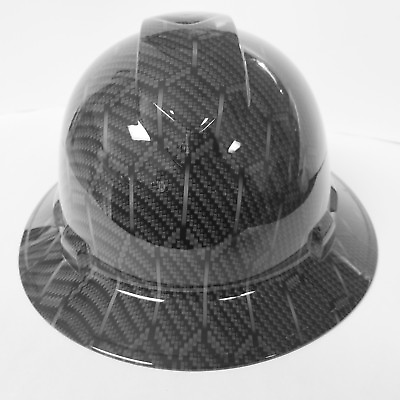 #ad Hard Hat Full Brim Custom hydro dipped HEX WEAVE CARBON FIBER 3D NEW SICK KILLER $49.99