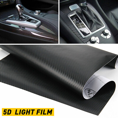 Auto Accessories Carbon Glossy 5D Fiber Vinyl Car Film Interior Wrap Sticker $9.49