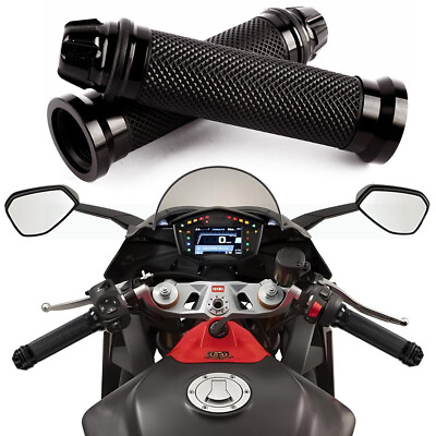 #ad 7 8” Motorcycle Rubber Hand Grips Handle Bar For Suzuki GSXR 600 750 1000 Honda $13.99
