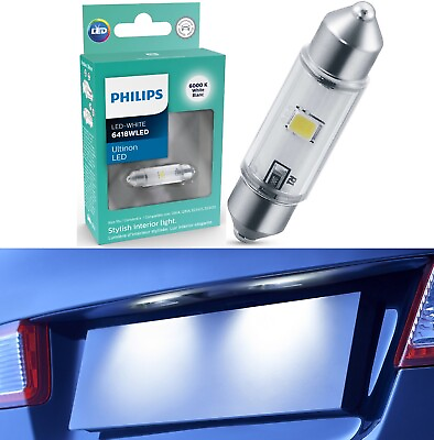 #ad Philips Ultinon LED Light 6418 White 6000K One Bulb License Plate Tag Replace $12.35