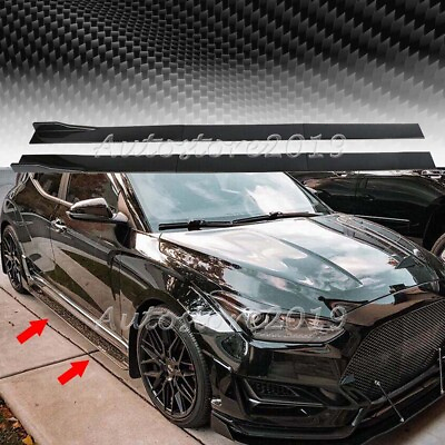 #ad For Hyundai Veloster 2012 2021 78.7quot; 2M Carbon Side Skirts Lip Rocker Panel $62.95