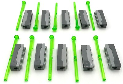 #ad Lego 10 New Projectile Launchers 1 x 4 Spring Shooter w 10 Trans Green Shooters $7.99