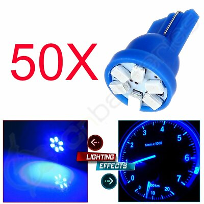 #ad 50 X T10 W5W 194 168 158 6SMD 3020 LED For License Plate Light bulbs Super Blue $21.09