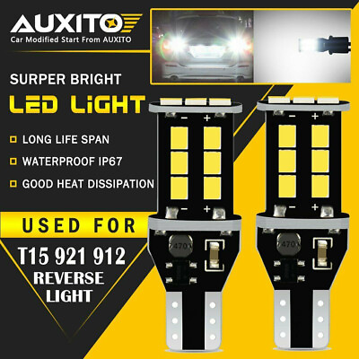#ad AUXITO T15 LED Backup Reverse 912 921 Bulb Light SUPER BRIGHT WHITE 6000K W16W $7.99