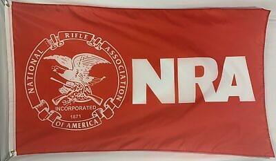 #ad NRA Traditional Flag Banner 3x5FT National Rifle Association Man Cave Red Gun $14.29