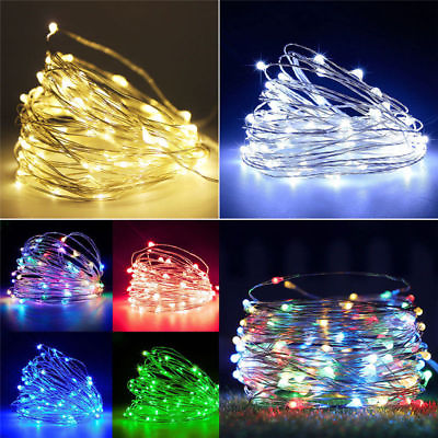 #ad 20 50 100 LED String Fairy Lights Copper Wire Battery Powered Waterproof USA $9.99
