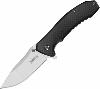 #ad Kershaw DISCONTINUED Wire CARBON FIBER Spring Assist Flipper Knife CF KAI 1337 $29.95