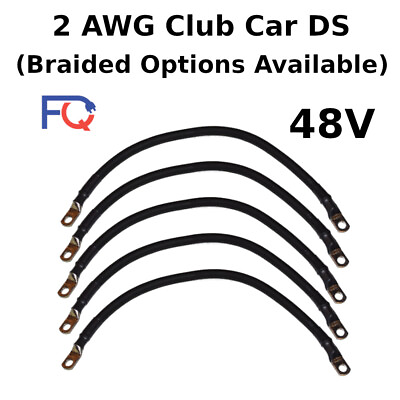 #ad 2 AWG Club Car DS 48V 5pcs Set Braided Golf Cart Battery Cables Made in USA $42.50